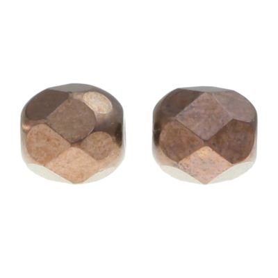 Fire-Polish Glass, Round Faceted Bead-Choose Size (Dark Bronze)