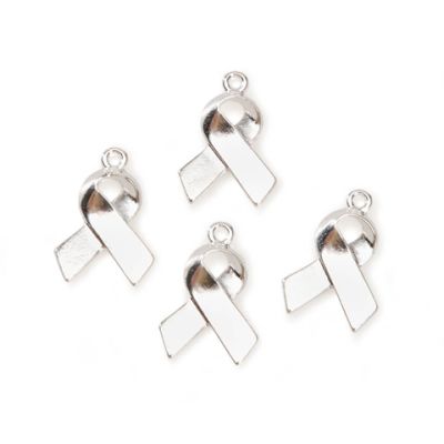 Silver Plated Brass Ribbon Charms - 20 x 13mm (6PCS)