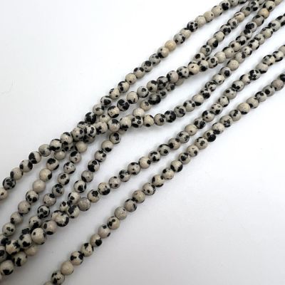 4mm Smooth Round, Dalmatian Jasper Beads (16" Strand)