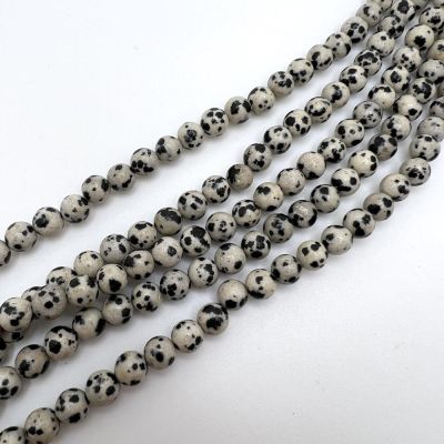 6mm Smooth Round, Dalmatian Jasper Beads (16" Strand)