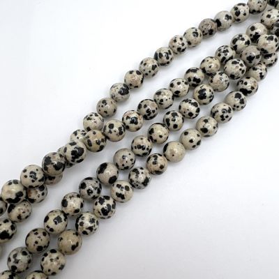 8mm Smooth Round, Dalmatian Jasper Beads (16" Strand)