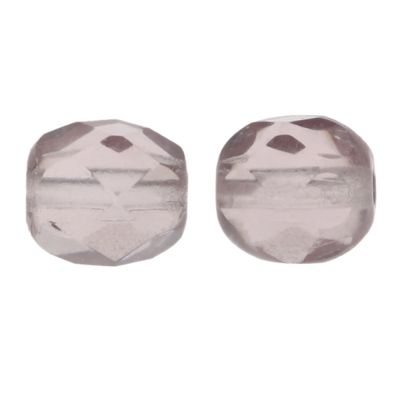 Fire-Polish Glass, Round Faceted Bead-Choose Size (Light Amethyst)