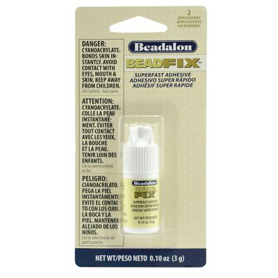 Beadfix Superfast Adhesive-With 2 Precision Applicators, 0.10 OZ (3G)