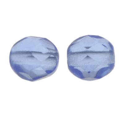 Fire-Polish Glass, Round Faceted Bead-Choose Size (Light Sapphire)