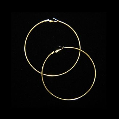 Designer Hoop Earrings 2.5"-Gold-Plated  (12 PAIRS)