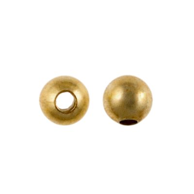 3mm Smooth Round Metal Beads, Gold Plate (250 pieces)