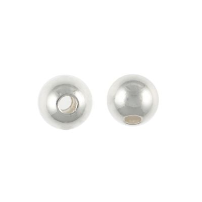 3mm Smooth Round Metal Beads, Sterling Silver Plate (250 pieces)