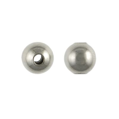 3mm Smooth Round Metal Beads, Imitation Rhodium (500 pieces)