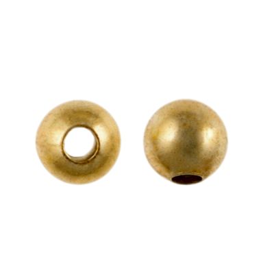 4mm Smooth Round Metal Beads, Gold Plate (250 pieces)
