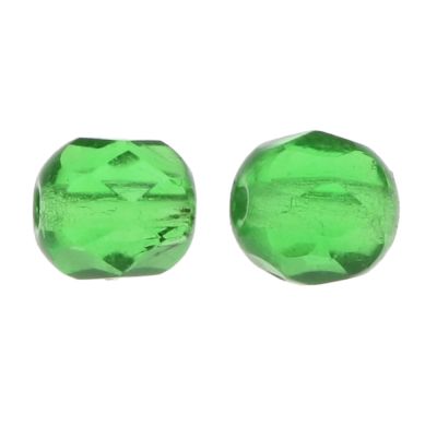Fire-Polish Glass, Round Faceted Bead-Choose Size (Emerald)