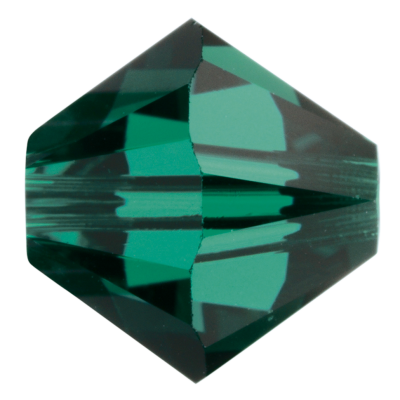 Preciosa Czech Crystal, Faceted Bicone Bead, Emerald (Choose Size)