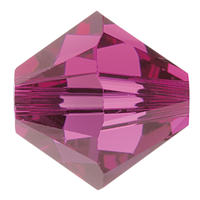 Preciosa Czech Crystal, Faceted Bicone Bead, Fuchsia (Choose Size)