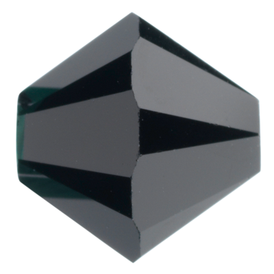 Preciosa Czech Crystal, Faceted Bicone Bead, Jet (Choose Size)