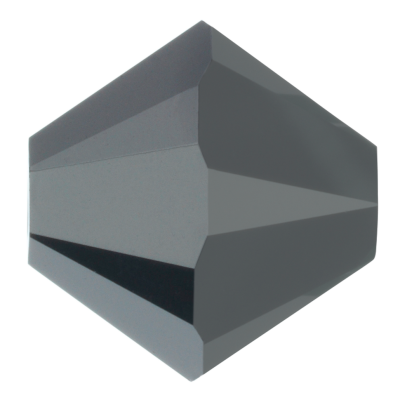 Preciosa Czech Crystal, Faceted Bicone Bead, Jet Hematite (Choose Size)