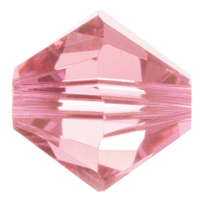 Preciosa Czech Crystal, Faceted Bicone Bead, Light Rose (Choose Size)
