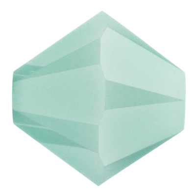 Preciosa Czech Crystal, Faceted Bicone Bead, Mint Alabaster (Choose Size)