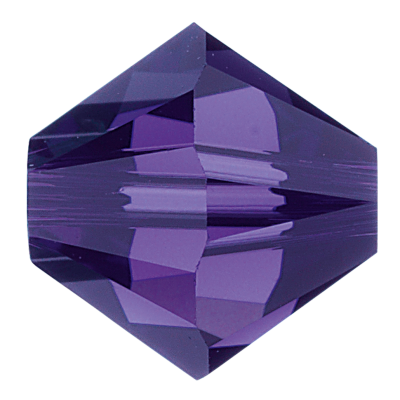 Preciosa Czech Crystal, Faceted Bicone Bead, Purple Velvet (Choose Size)