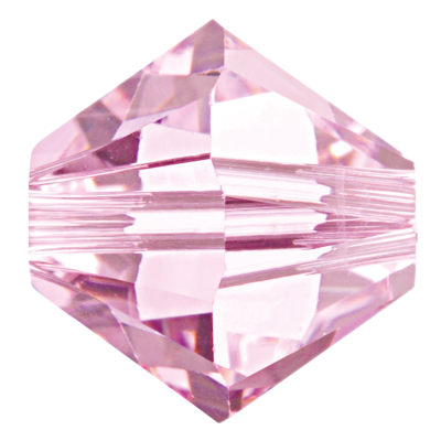 Preciosa Czech Crystal, Faceted Bicone Bead, Rosaline (Choose Size)