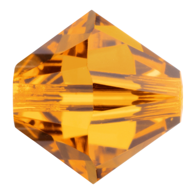 Preciosa Czech Crystal, Faceted Bicone Bead, Topaz (Choose Size)