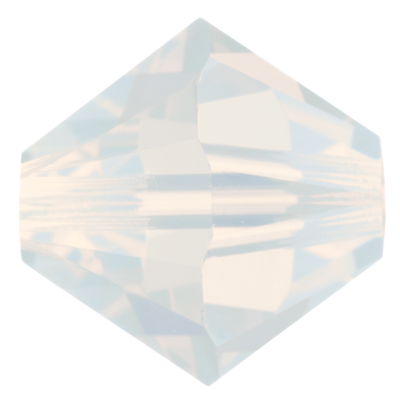 Preciosa Czech Crystal, Faceted Bicone Bead, White Opal (Choose Size)