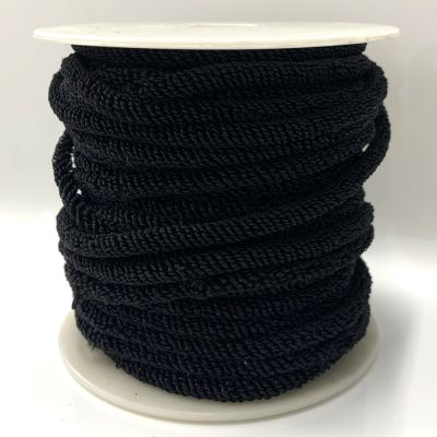 5MM Stretch-Tastic Cotton Elastic Cord, Black (20 Meters)