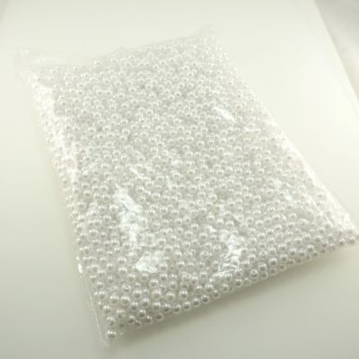 BULK PACK! 6mm Loose Pearl Beads, White, Approx. 3300 Pieces (12 Ounces)
