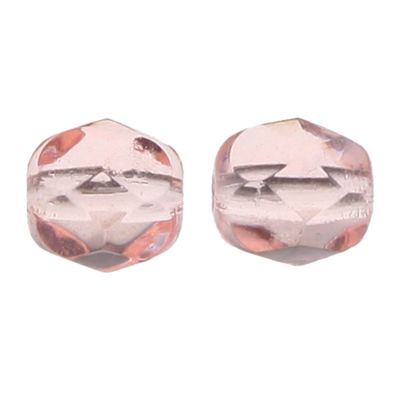 Fire-Polish Glass, Round Faceted Bead-Choose Size (Pink)