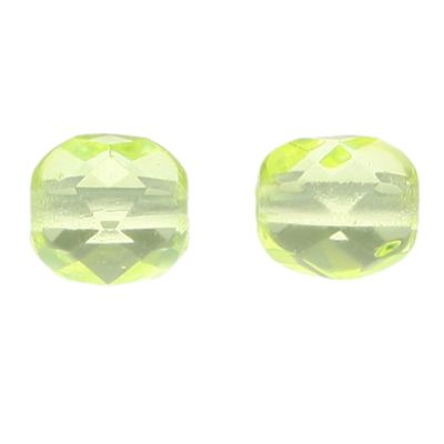 Fire-Polish Glass, Round Faceted Bead-Choose Size (Jonquil)