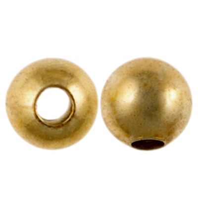 8mm Smooth Round Metal Beads, Gold Plate (36 pieces)