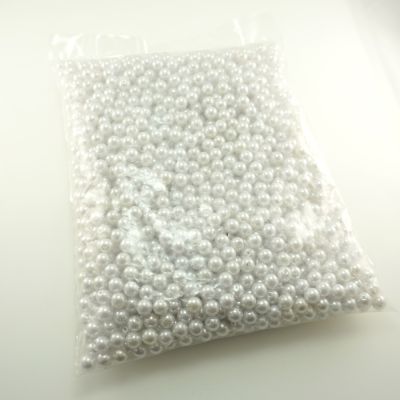 BULK PACK! 8mm Loose Pearl Beads, White, Approx. 1800 Pieces (1 Pound)