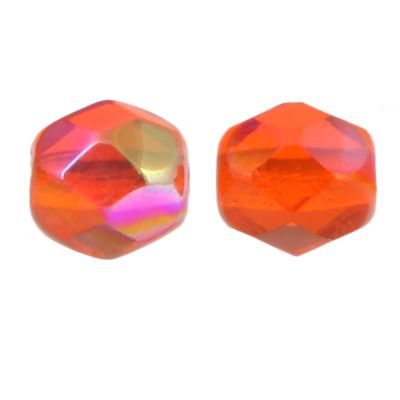 Fire-Polish Glass, Round Faceted Bead-Choose Size (Hyacinth AB)