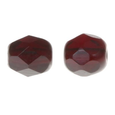 Fire-Polish Glass, Round Faceted Bead-Choose Size (Garnet)