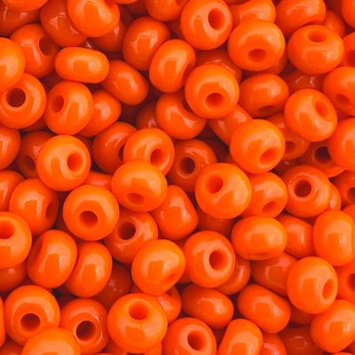Czech Seed Beads Size 6/0 - Opaque Orange (Approx. 1/2 LB , 250 Grams)