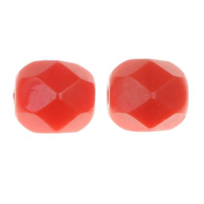 Fire-Polish Glass, Round Faceted Bead-Choose Size (Coral)