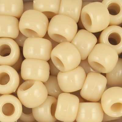 Pony Beads, 9x6mm, Opaque Beige (650 Pieces)