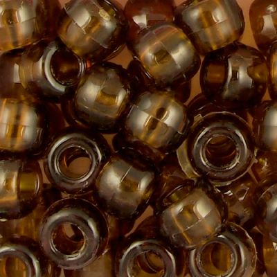 Pony Beads, 9x6mm, Transparent Brown (650 Pieces)