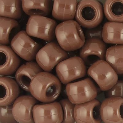 Pony Beads, 9x6mm, Opaque Brown (650 Pieces)