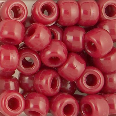 Pony Beads, 9x6mm, Opaque Burgundy (650 Pieces)