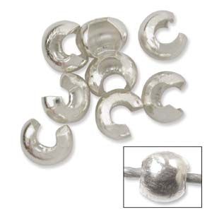 4mm Crimp Cover(Sterling Silver) (20 Pieces)