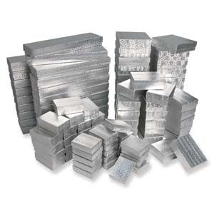 Cotton Filled Box Silver - Assorted (100 Boxes)