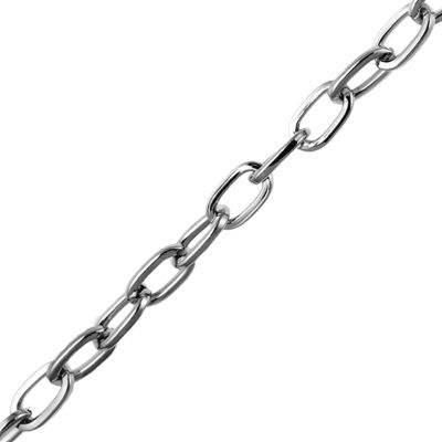 6mm x 4mm Metal Chain Silver (Per Yard)