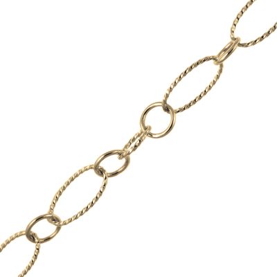 14mm x 8mm Metal Chain Gold (Per Yard)