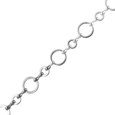 12mm Long and Short Circle Metal Chain Silver (Per Yard)