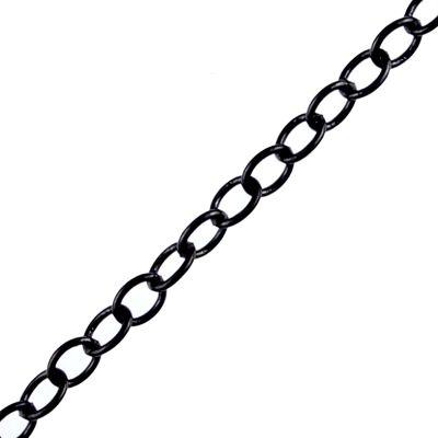 4mm x 3mm Metal Chain Black (Per Yard)