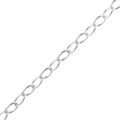 4mm x 3mm Metal Chain Silver (Per Yard)