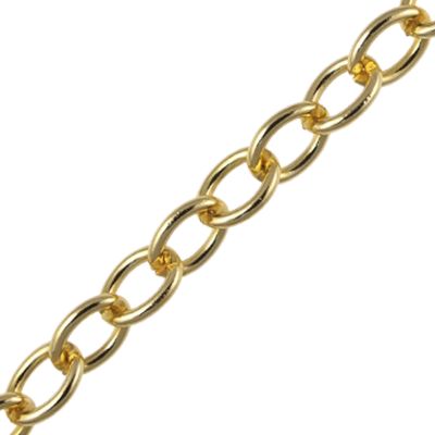 8mm x 6mm Aluminum Chain Gold (Per Yard)