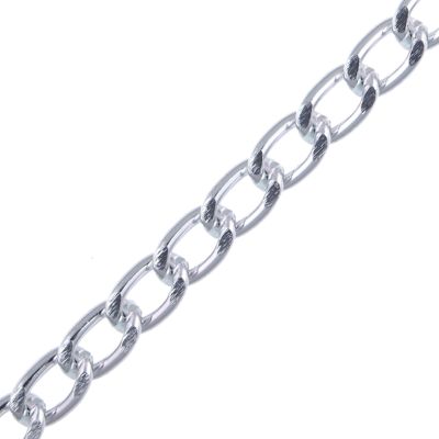 8mm x 5mm Aluminum Chain Silver (Per Yard)