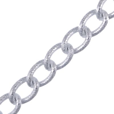 14mm x 9mm Aluminum Chain Silver (Per Yard)