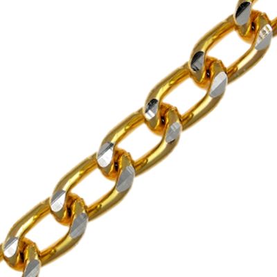 19mm x 12mm Aluminum Chain Gold (Per Yard)