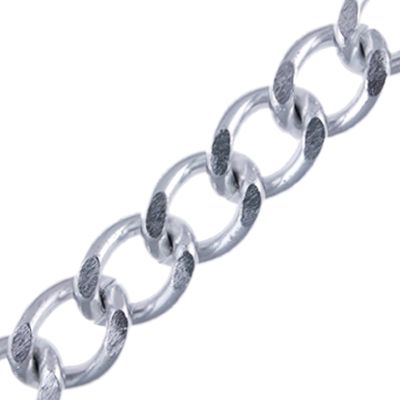 19mm x 15mm Aluminum Chain Silver (Per Yard)